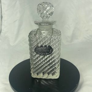 VTG Czech glass decanter with tag
